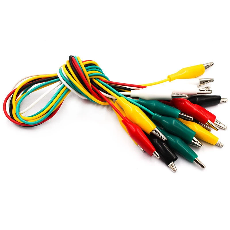 Pinzas de cocodrilo de piezas para cables de prueba eléctrica, Clip de cucaracha, cable de puente y abrazaderas de batería de coche, pinza de