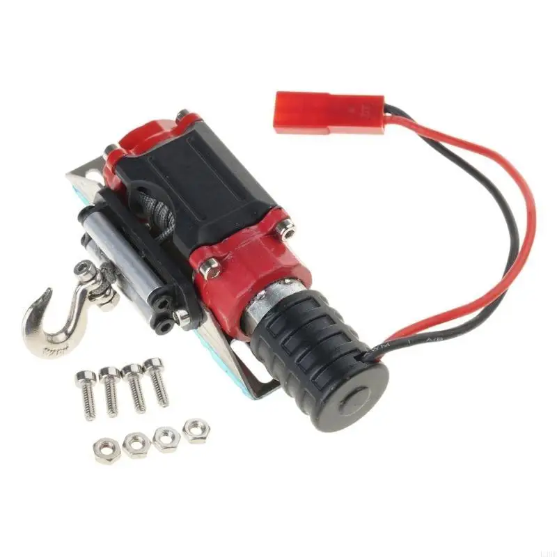 

L38E RC Car Metal Steel Automatic Simulated Winch 1/10 RC Crawler Car Part for SCX10 90046 Gen8 RC Car Accessory