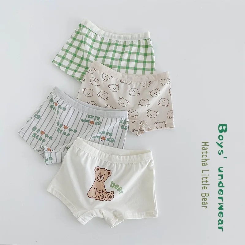 Little Boys' Cotton Boxer Briefs Children Four Seasons Soft Underwear Shorts Toddler Kids Ventilate Panties