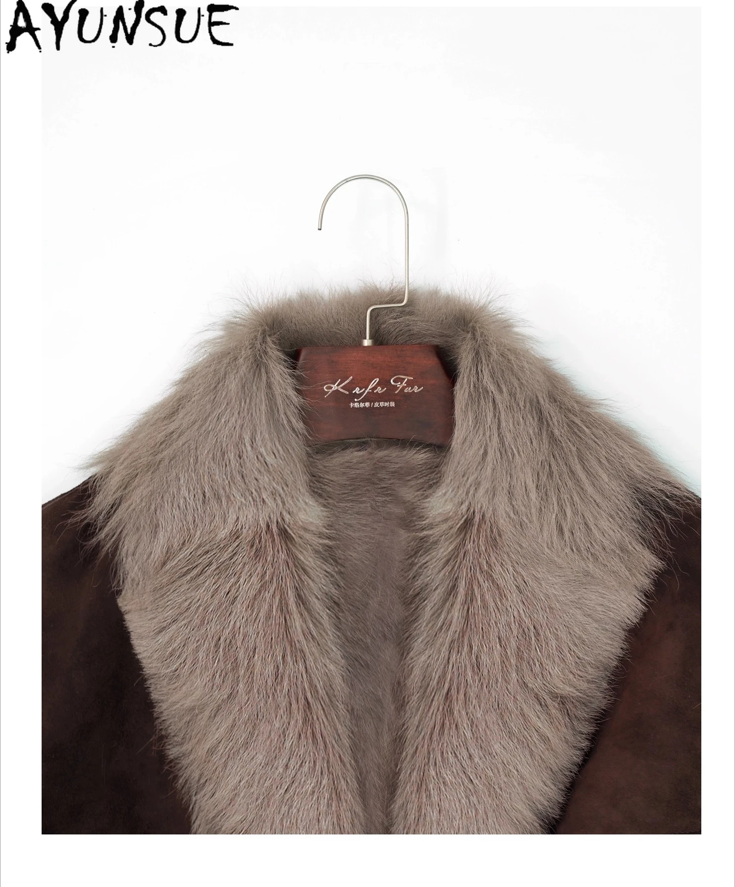 سترة من الجلد الطبيعي للنساء من AYUNSUE معطف فرو من جلد الغنم الطبيعي نمط جديد معاطف من الفرو الحقيقي ملابس شتوية دافئة للسيدات شুবা Жenskয়া #4