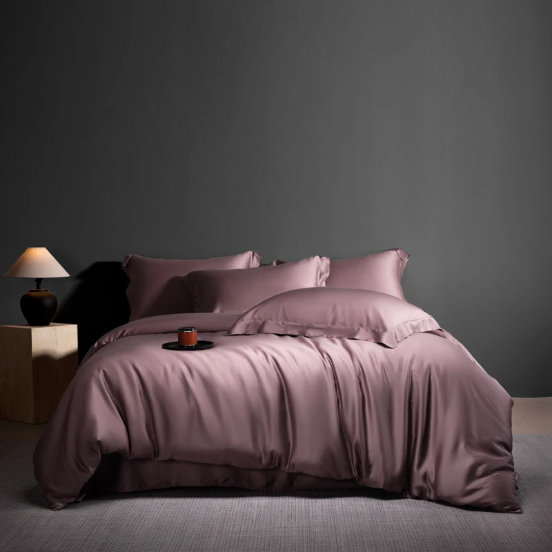 

Nature Eucalyptus Lyocell Duvet Cover Set Soft Silky Wrinkle Resistant Fitted/Bed Sheet Pillowcases Bedding Set King Queen 4Pcs