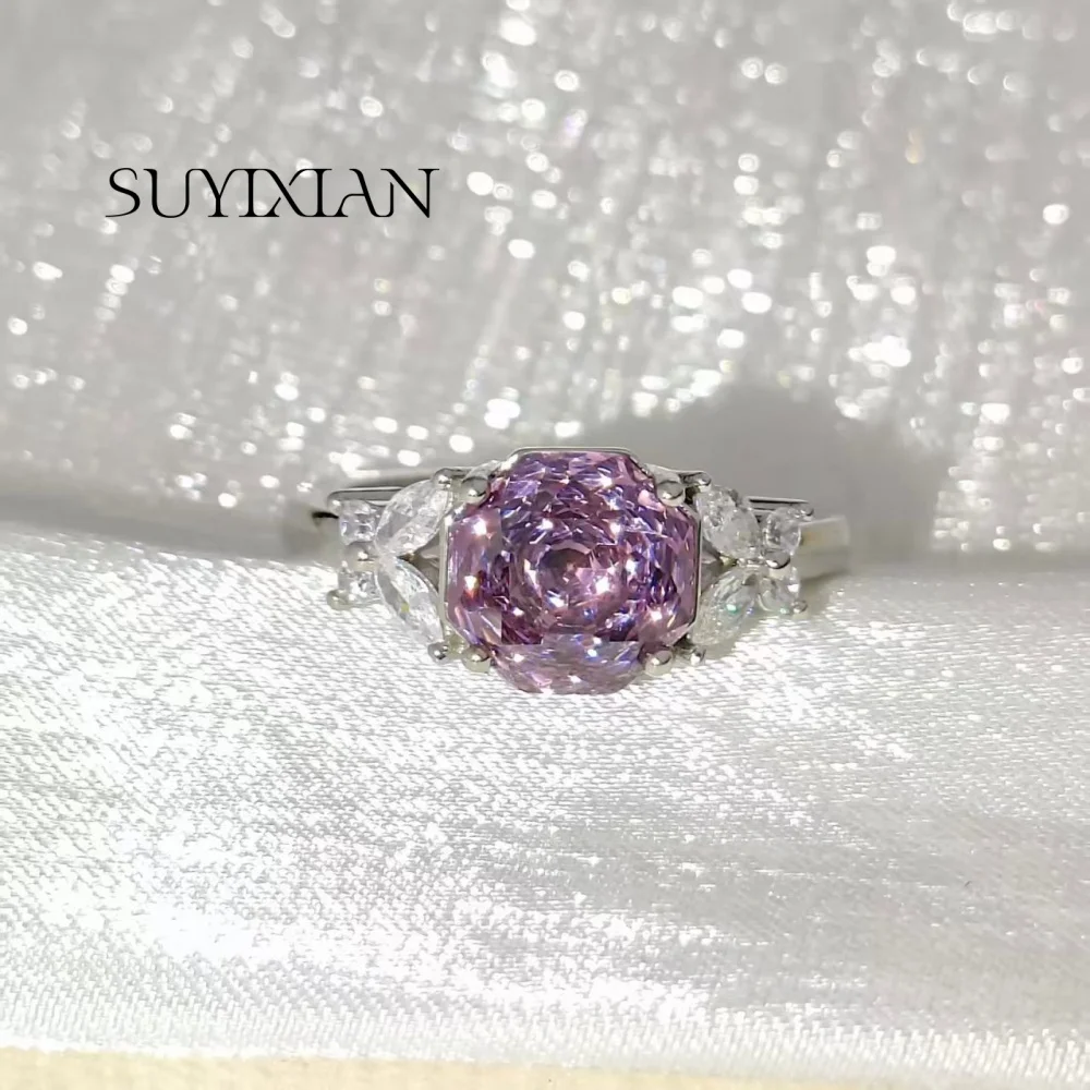 925 Sterling Silber Achteckiger Millennium Rose Cut Paraiba Zirkon Schmetterlingsring Geburtstagsfeier Jubiläumsgeschenk Damenschmuck – Detail 6