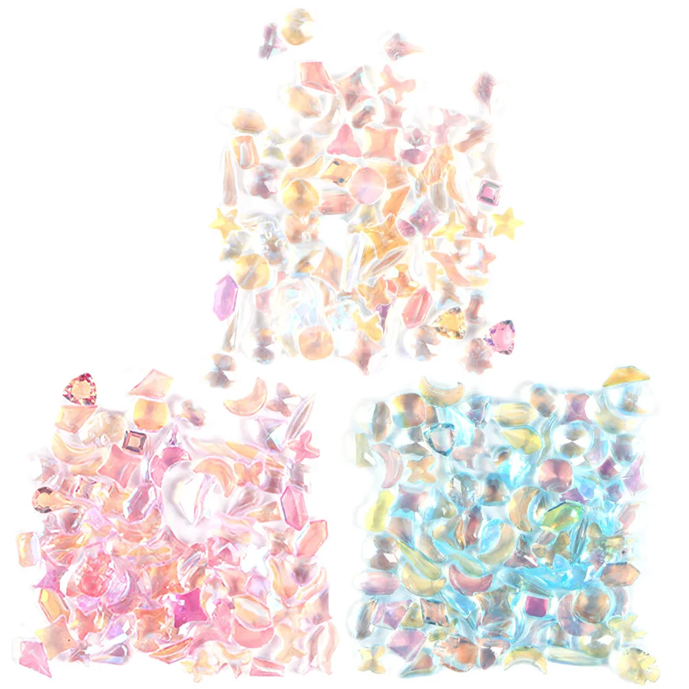 

3 Bags Nail Art Rhinestones Resin Flatback Gems DIY Nails Art Supplies Nail Charms Decoration Rhinestones for Nails