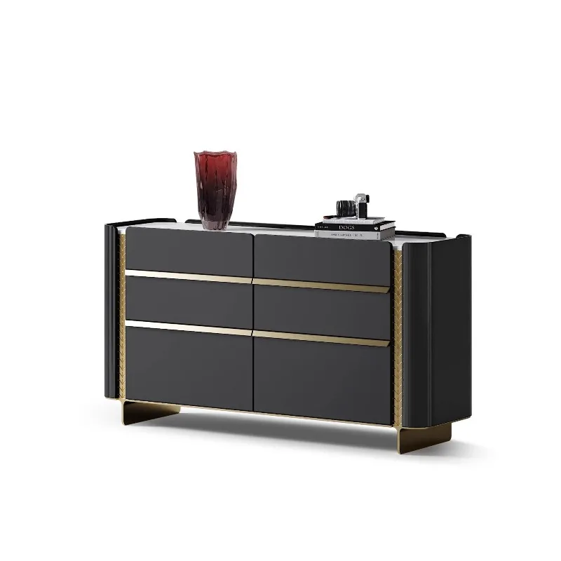 

tyle office bedroom golden wheat dining side cabinet villa luxury house designer explosion light luxury door cabinet