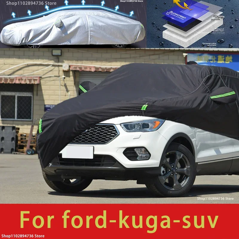 

For Ford Kuga fit Outdoor Protection Full Car Covers Snow Cover Sunshade Waterproof Dustproof Exterior black car cover