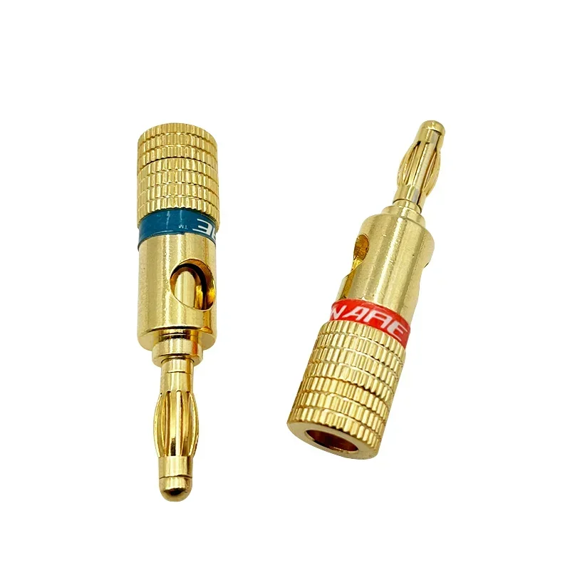 8Pcs 4mm Banana Head Audio  Plug Speaker Cable Socket Speaker Line Amplifier Connector Speaker Terminal Gold-Plated