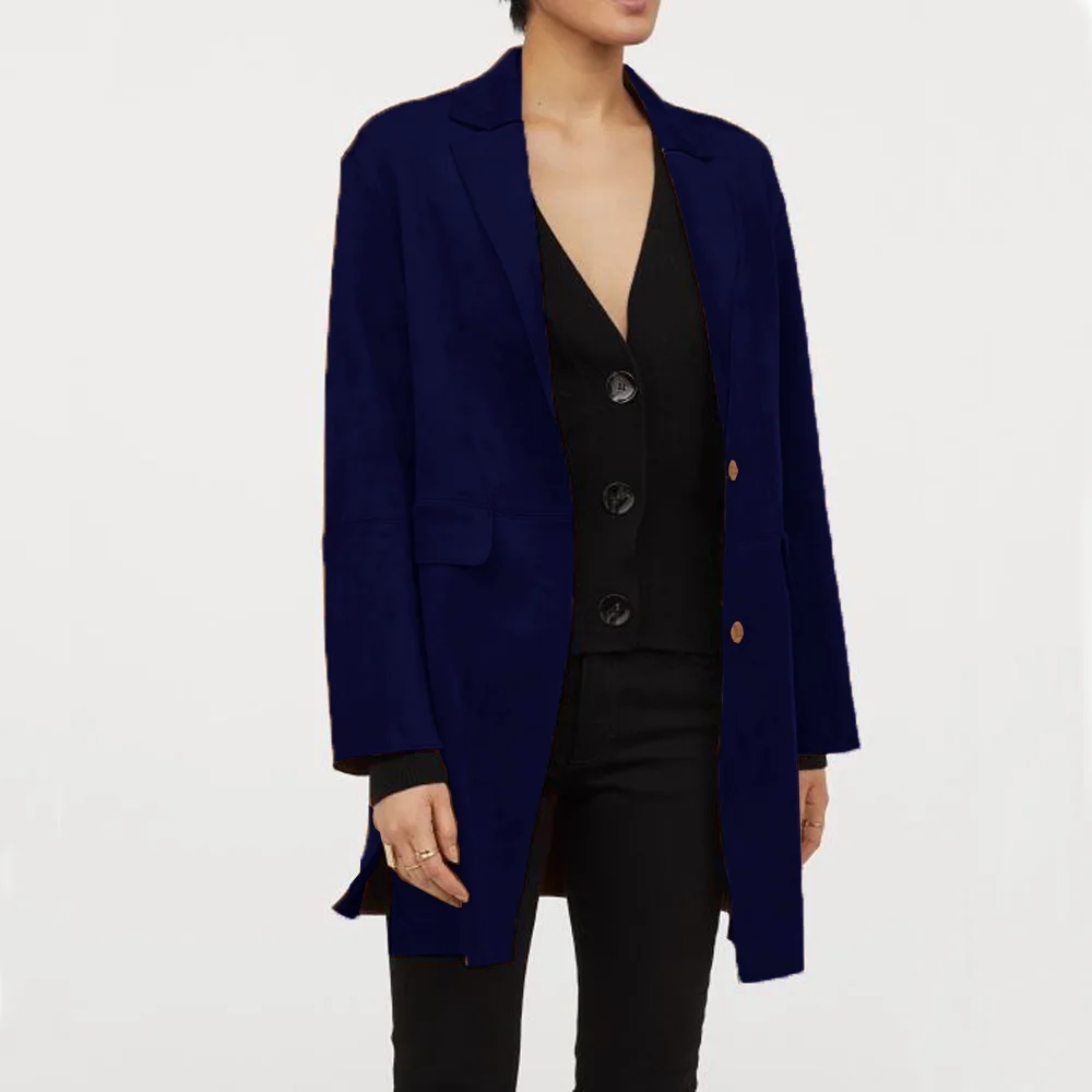 Women\'s Blazer Suede Single Breasted Elegant Casual Tailor Made to Order Top for Women Blazers 2024 Woman Outerwears Coat