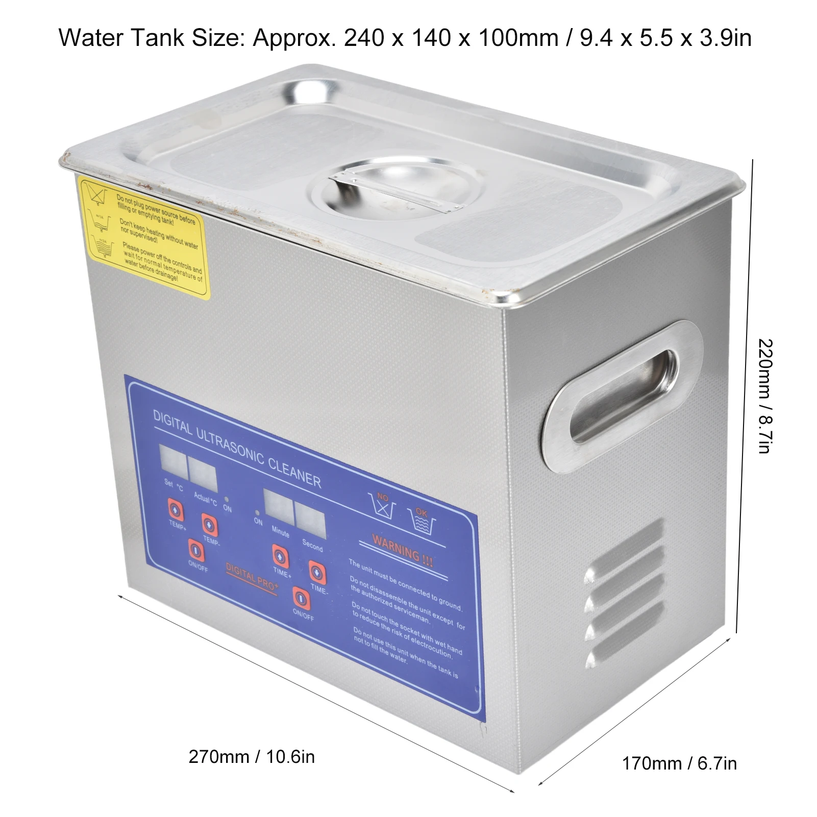 Ultrasonic Washing Machine Digital Timer Heating Cleaning Equipments PS‑20A 3.2L Ultrasonic Washing Machine