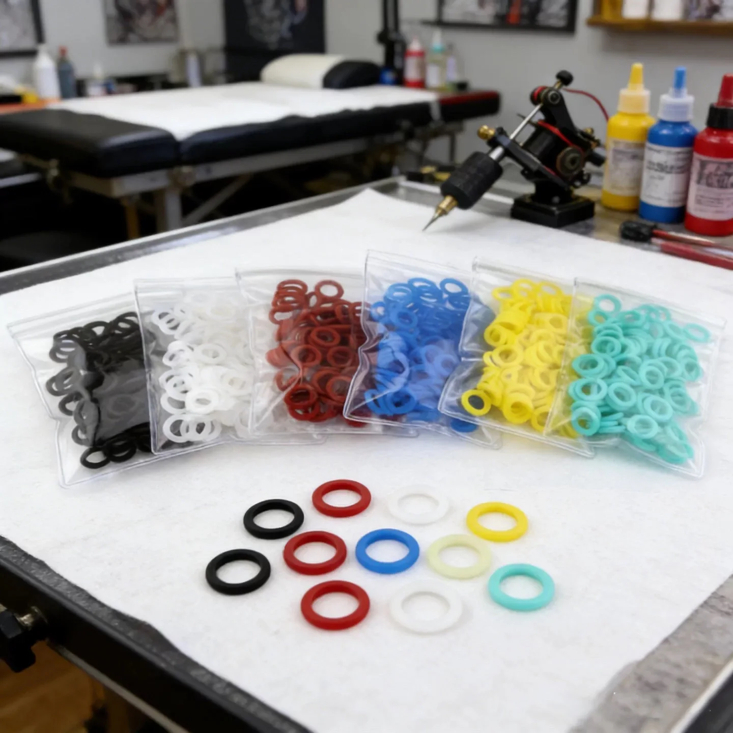 200pcs Silicone Soft O-Rings For Wrap Coil Tattoo Machine Gun Spring Accessories Supply