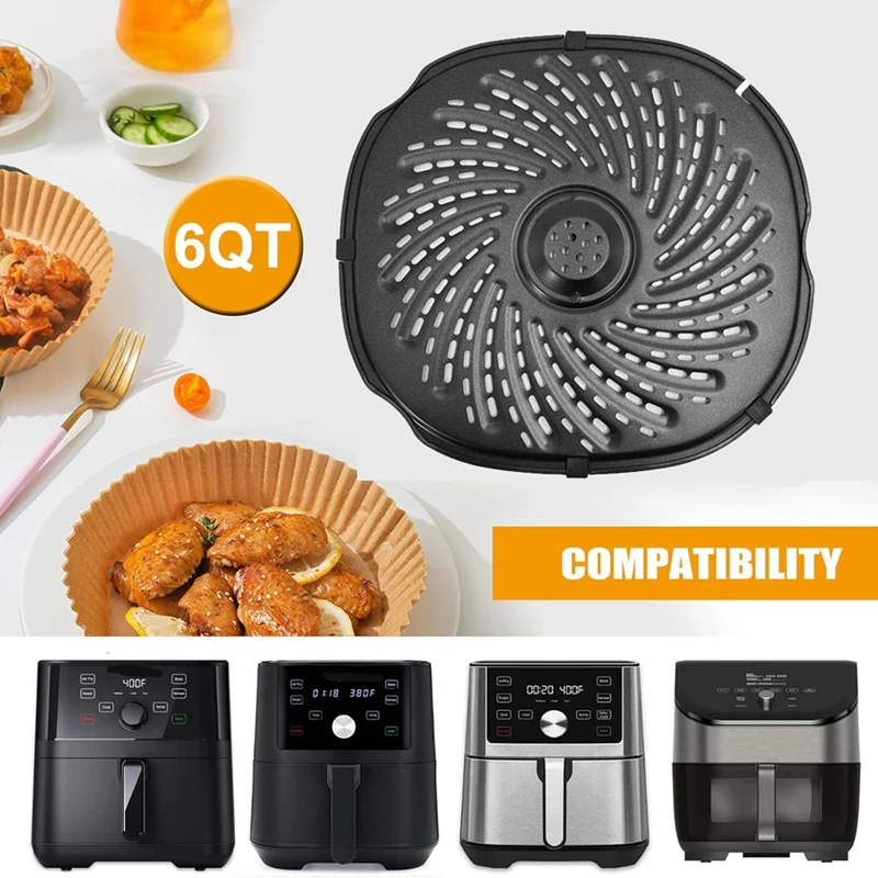 6QT Air Fryer Rack For Instants Vortex Plus 6QT Air Fryers, Air Fryer Grill Crisper Plate Pan Tray Insert Grate Shelf