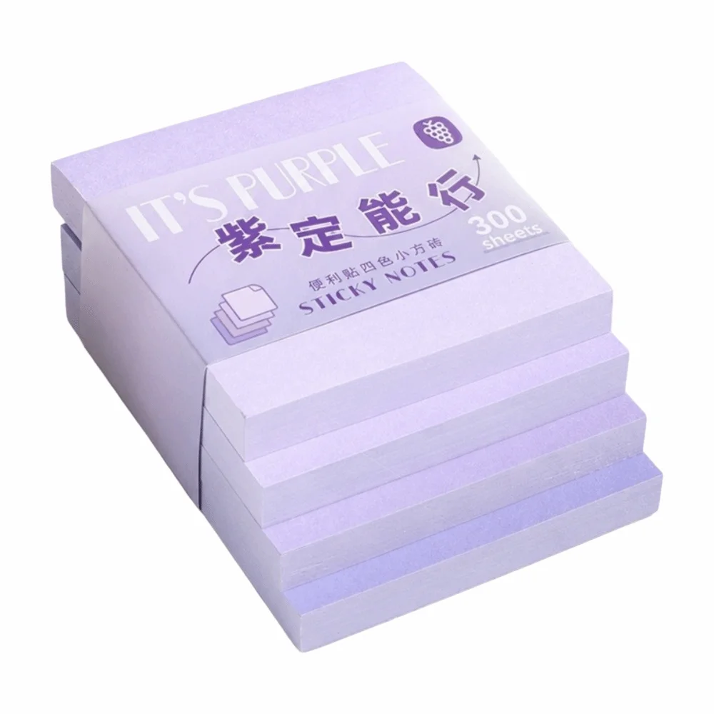 300pcs Multi-functional Gradient Color Sticky Notes Removable No Residue Sticky Memo Tabs Square Sticky Note Pads Students