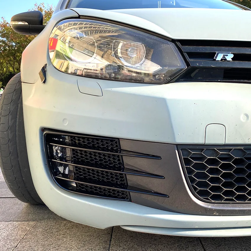 

For VW Golf 6 MK6 VI GTI GTD R R20 2008-2013 Car Front Bumper Fog Lamp Grille Spoiler Fog Light Eyebrow Eye Wind Knife Trim