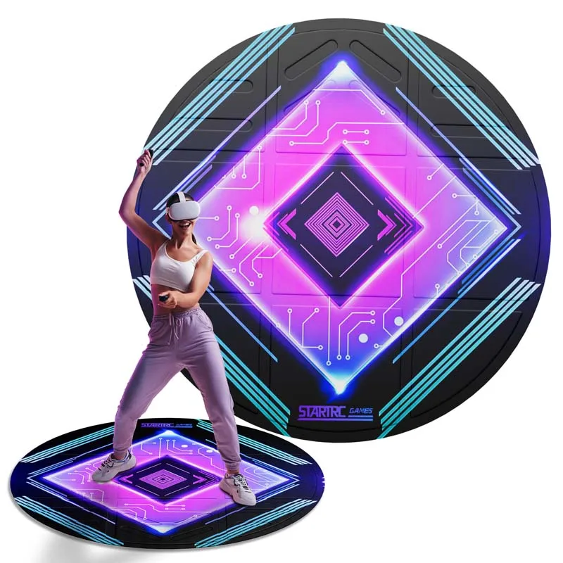 39.27 Inch Colorful Foldable VR Mat For PSVR2/Meta Quest 3 Game Accessories Anti-slip Comfortable Round Large Floor Mat