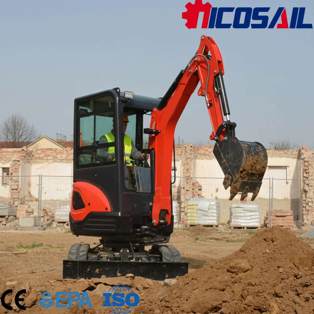 CE Certified Custom Mini 2.5 Ton Excavator Euro 5 Compact Digger with Attachments for Various Jobs