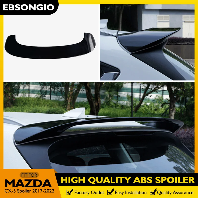 For Mazda CX-5 CX5 Spoiler 2017-2022 ABS Plastic Unpainted Primer Color Rear Roof Spoiler Trunk Wing Lip Boot Cover Auto Part