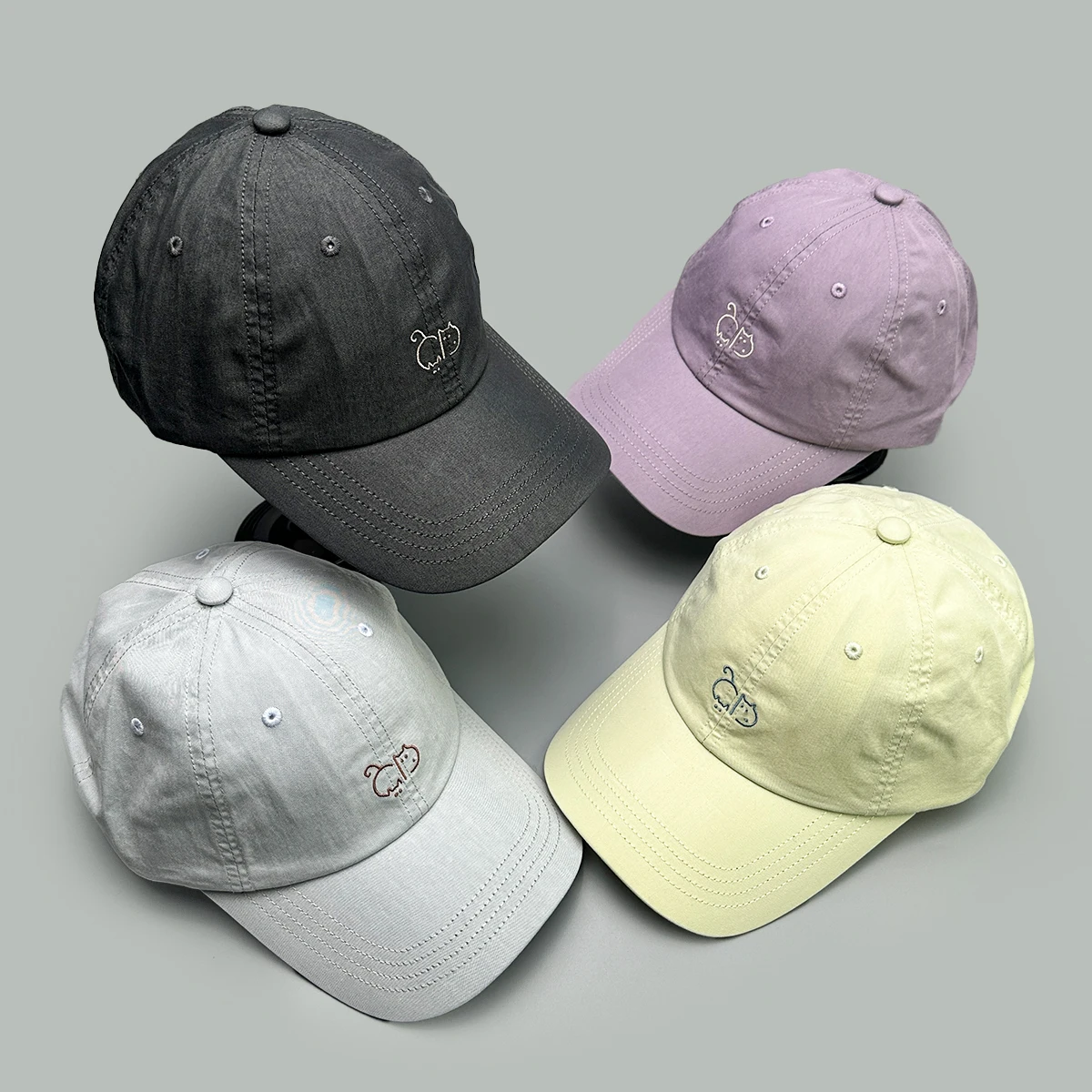 

New Korean Cartoon Embroidered Puppy Men Women Baseball Hats Cute Sunshade Outdoor Fashion Casual Casual Versatile Peaked Caps