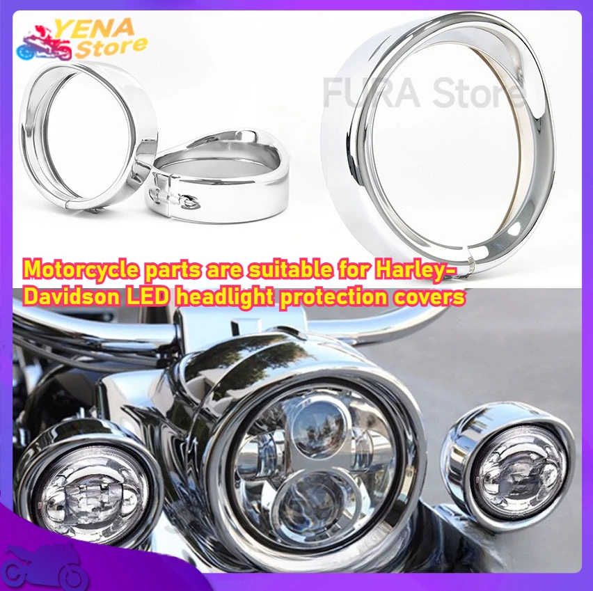 

The 7-inch motorcycle headlight sun visor decorative ring with black chrome plating is suitable for Harley-Davidson accessories