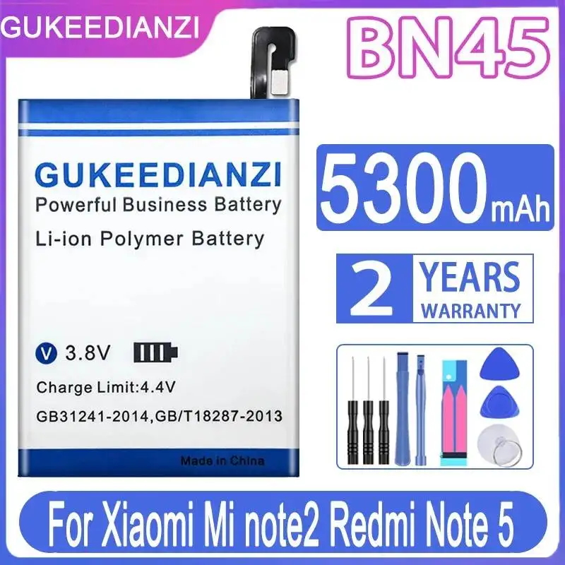 

Durable Mobile Phone Battery For Xiaomi Redmi Note 5 High-Capacity 5300mAh BN45
