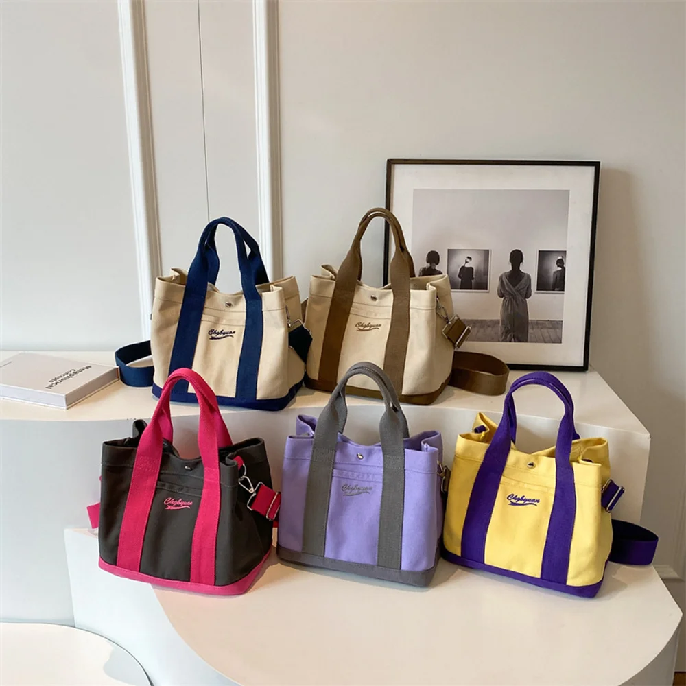 حقيبة قماش يابانية ذات طبقات مع حروف مطرزة، حقيبة بينتو للركاب، حقيبة كروس متعددة الطبقات للطلاب، حقيبة الأم