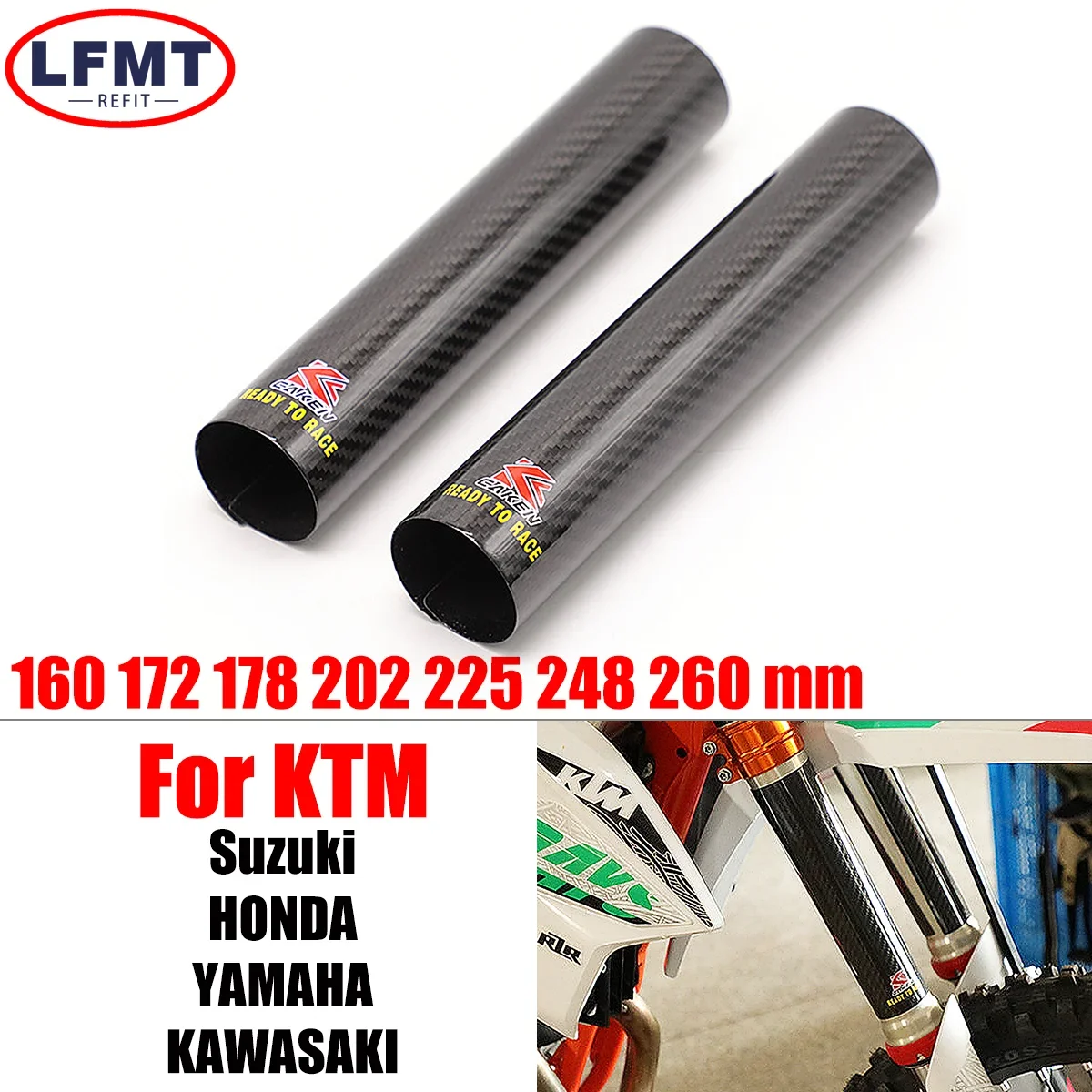 

Motorcycle 160mm-260mm Carbon fiber front shock-absorbing protective For KTM HONDA KAWASAKI SUZUKI YAMAHA Husqvarna Universal