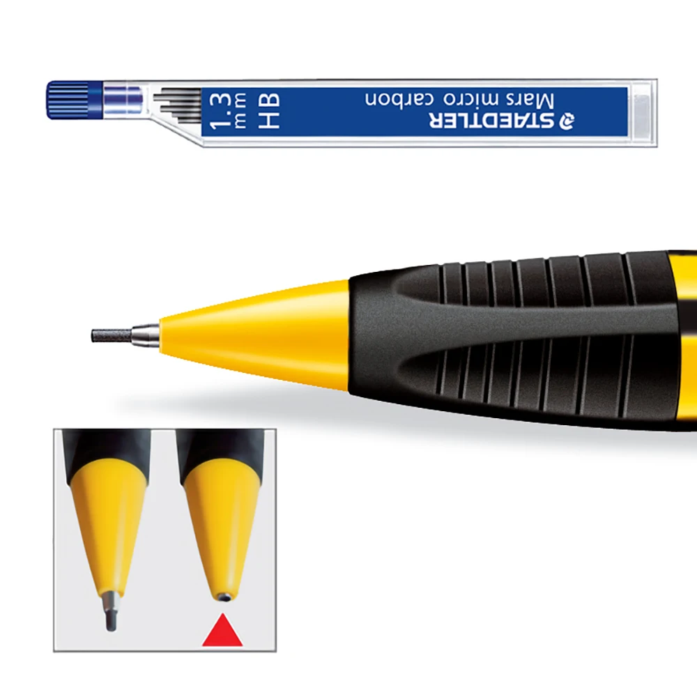 STAEDTLER Mechanical Pencil 771 Triangular Pencil Drawing Design Writing Painting 1.3mm Anti-slip Rubber Grip School Supplies