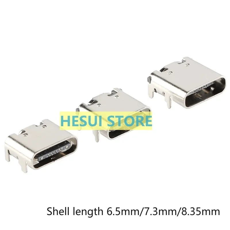 USB Type-C 16P Female Socket four-pin enclosure 6.5/7.3/8.35 Long socket USB connector