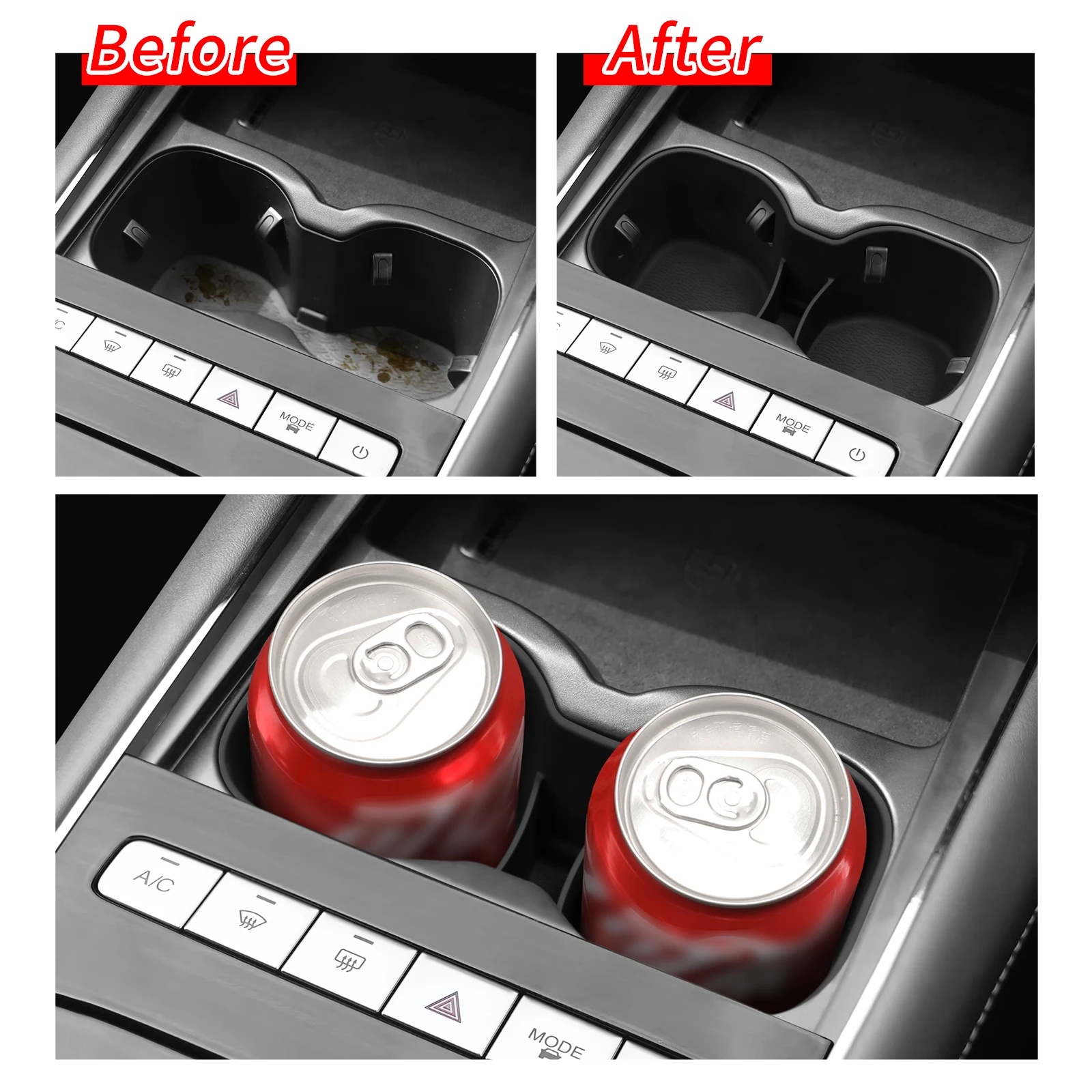 for Chery OMODA 5 C5 E5 EV Model 2024 2025 Cup Holder Storage Tray Shock-Absorbing Silicone Tidying
