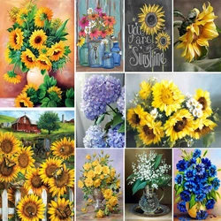 Flowers Sunflower Chrysanthemum Paint By Numbers Package Acrylic Paints 50*70 Oil Painting Wall Paintings For Adults Wall Art