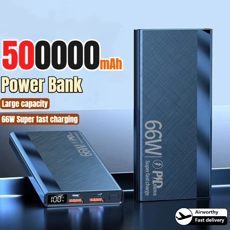 

Новый портативный внешний аккумулятор (Power Bank) 66 Вт, ёмкость 500000 мАч, сверхбыстрая зарядка, LED-дисплей, для iPhone и Samsung