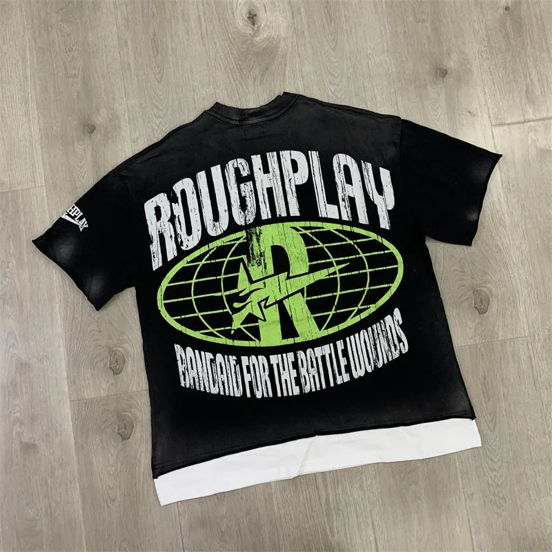 Street Rough Oversized T Shirt Men's Women's Oversized Black Ghost Face Print Short Sleeves Tees