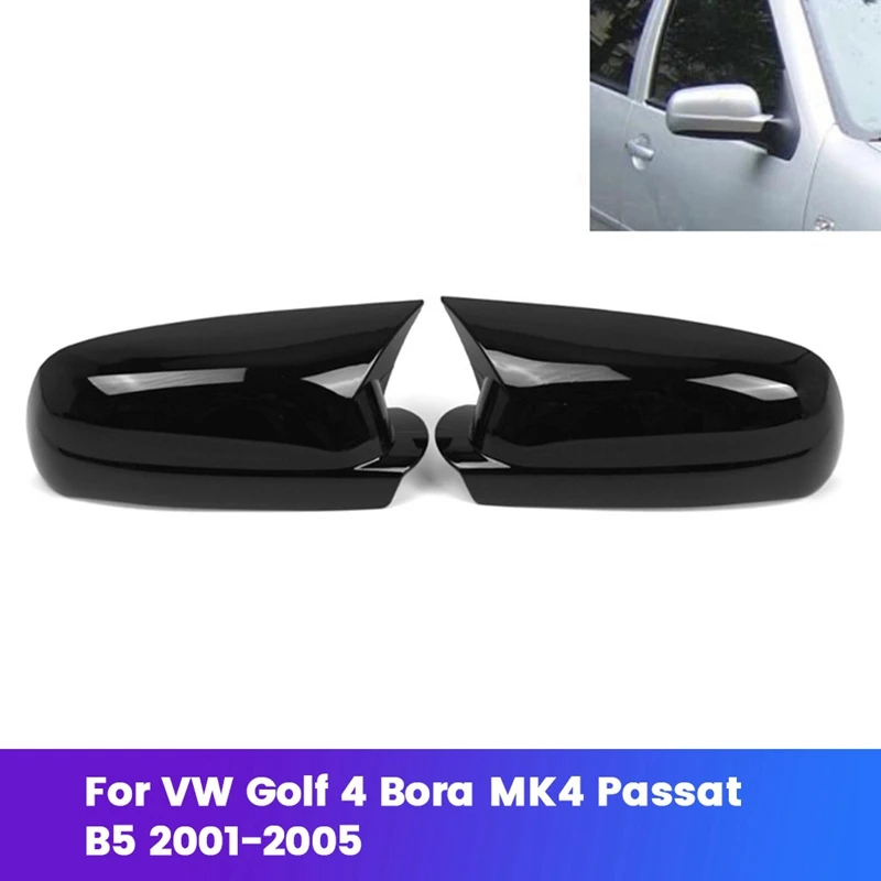 1Pair Side Mirror Cover Ox Horn Shell 3B0857537B 3B0857538B For VW Golf 4 Bora MK4 Passat B5 2001-2005 Mirror Trim Cap