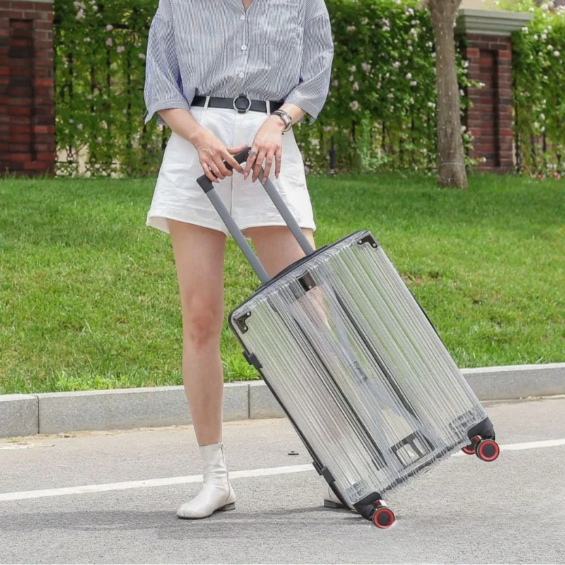 Transparent Suitcase Internet Celebrity Luggage Ultra-light 20/24 Inch Travel Bags Male Fashion Trend Password Trolley Female