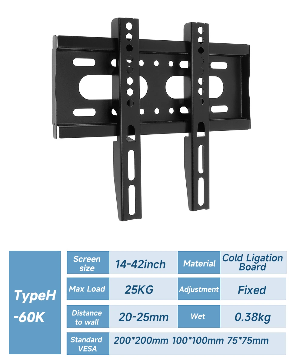 Supporto Da Parete Universale PERLESMITH Per TV 26-55" – VESA 400x400, Carico 50 Kg, Montaggio Facile A 30 Mm Dal Muro