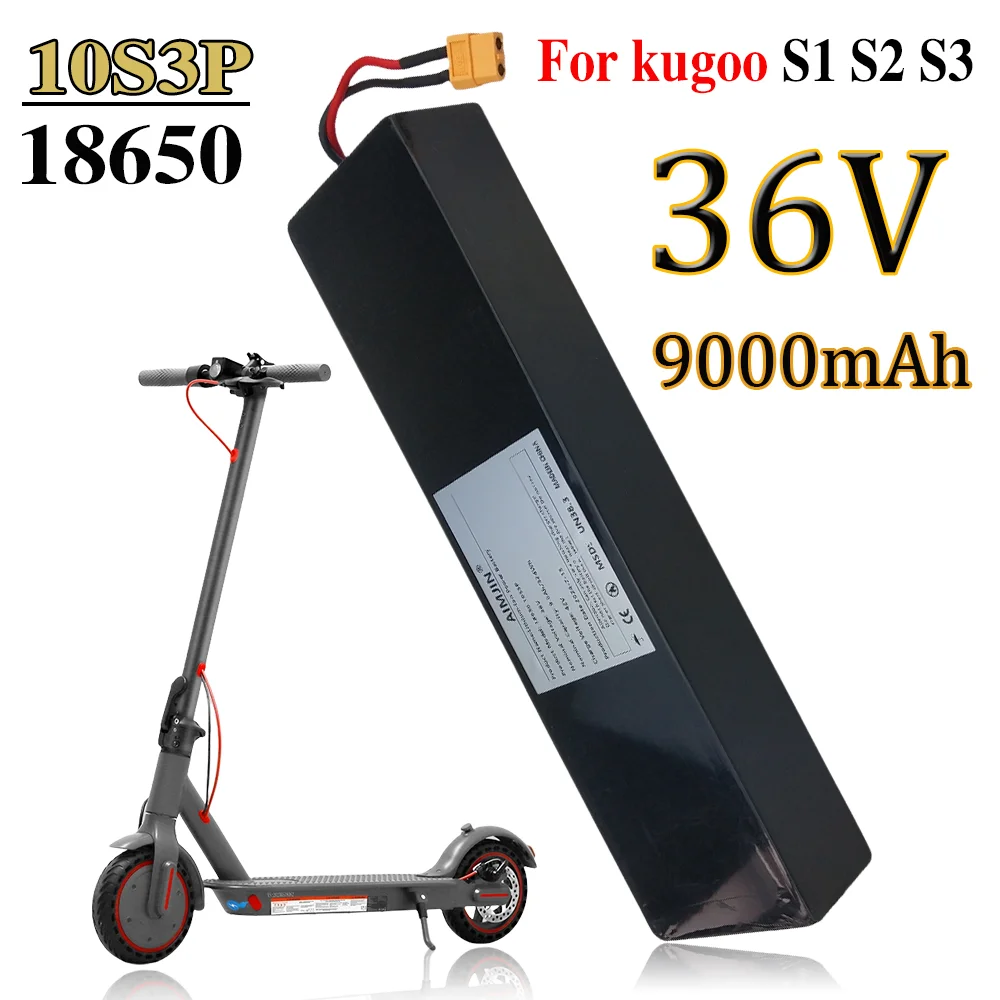 

18650 rechargeable lithium-ion battery 500W built-in BMS 36V 10S3P 9000mAh Suitable for KUGOO S1, S2, S3 Electric Scooters