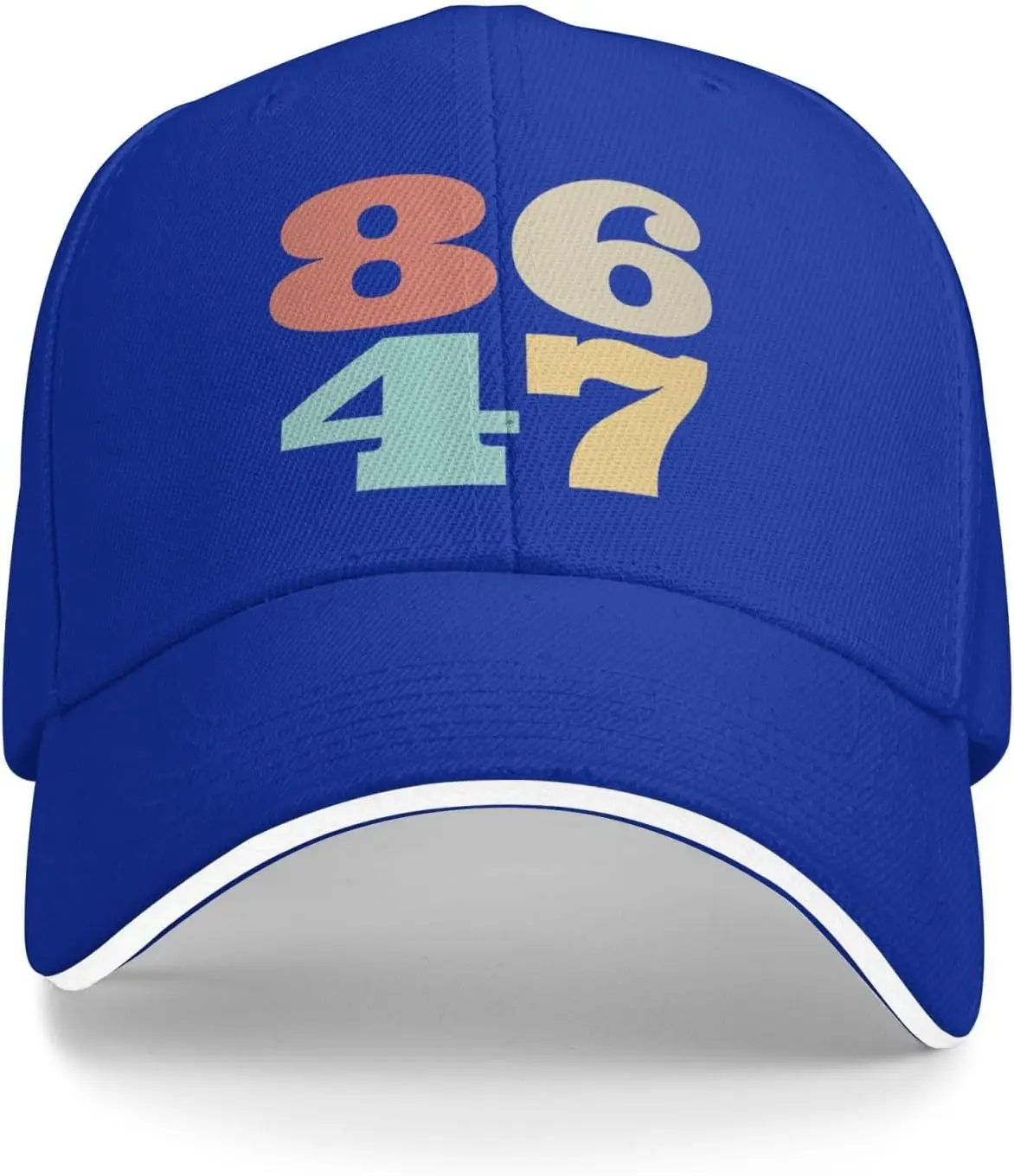 86 47 Numbers Graphic Baseball Cap Polyester Adjustable Outdoor Sports Dad Hat Unisex