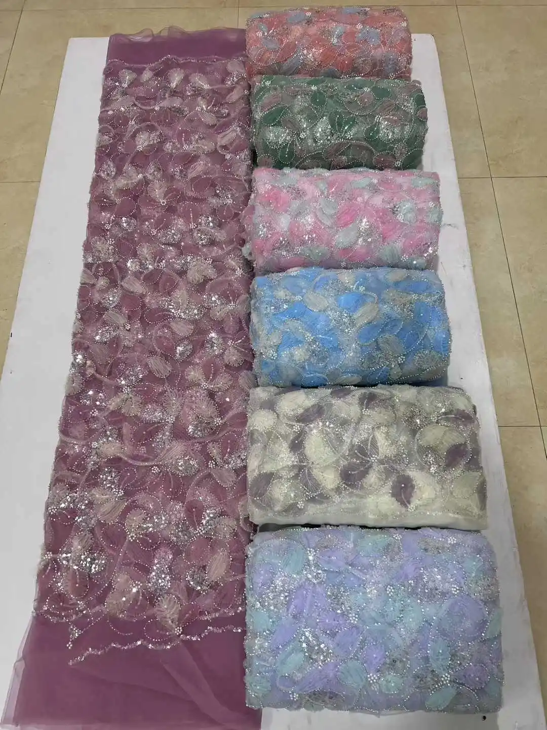 

Новейшая роскошная свадебная кружевная ткань с блестками и жемчугом, высокое качество, африканская нигерийская 3D кружевная ткань TP1172