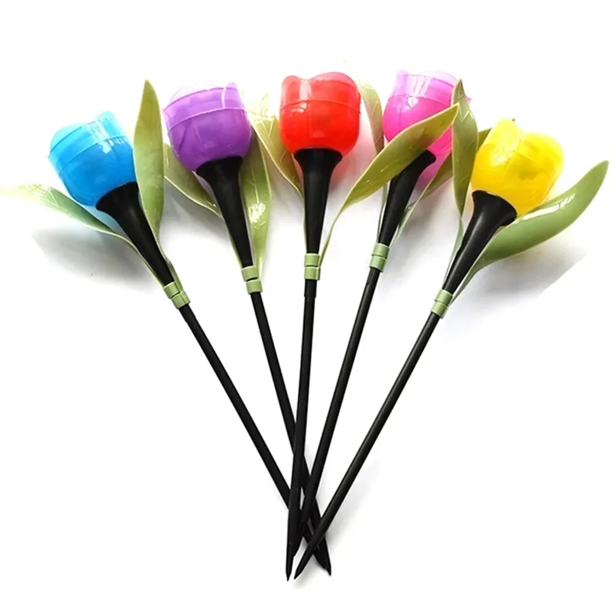 10PCS Outdoor Led Solar Light Tulip Flower Lamp Waterproof Garden Stake Lawn Lights Decor for Yard Outdoor Party Decor