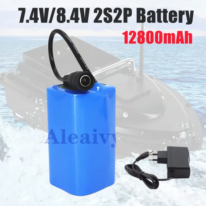 7.4v/8.4v 12800Mah 18650 Battery For T188 T888 2011-5 V007 C18 H18 So on Remote Control RC Fishing Bait Boat Parts with charger