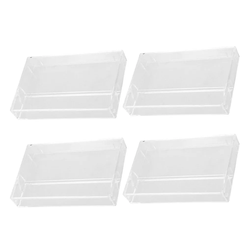 4Pcs Plastic Cassette Tape Holder Organizer Transparent Retro Design for Audio Cassette Storage Music Tape Display Desk Shelf