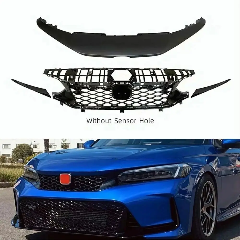 Front Bumper Grille Ventilation Network For Honda Civic 11th 2022 2023 Upgrade Will Not Fit Honda Civic Type-R Models