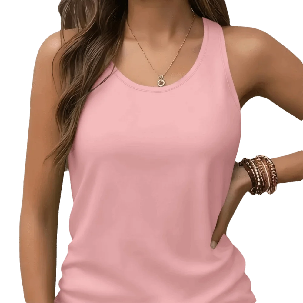 Basic Sleeveless Women's Tank Top Breathable Quick Dry Vest Top Round Neck Solid Color Casual Camisole Running