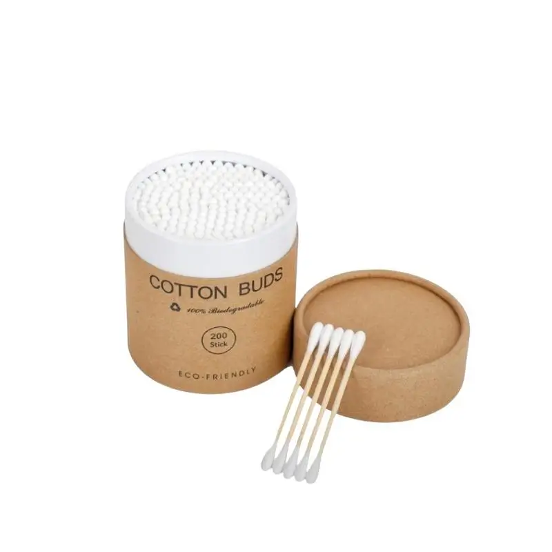 Natural Bamboo Baby Cotton Swabs 200Pcs Soft Disposable Cotton Buds for Infant Daily Nursing Beauty Health Care