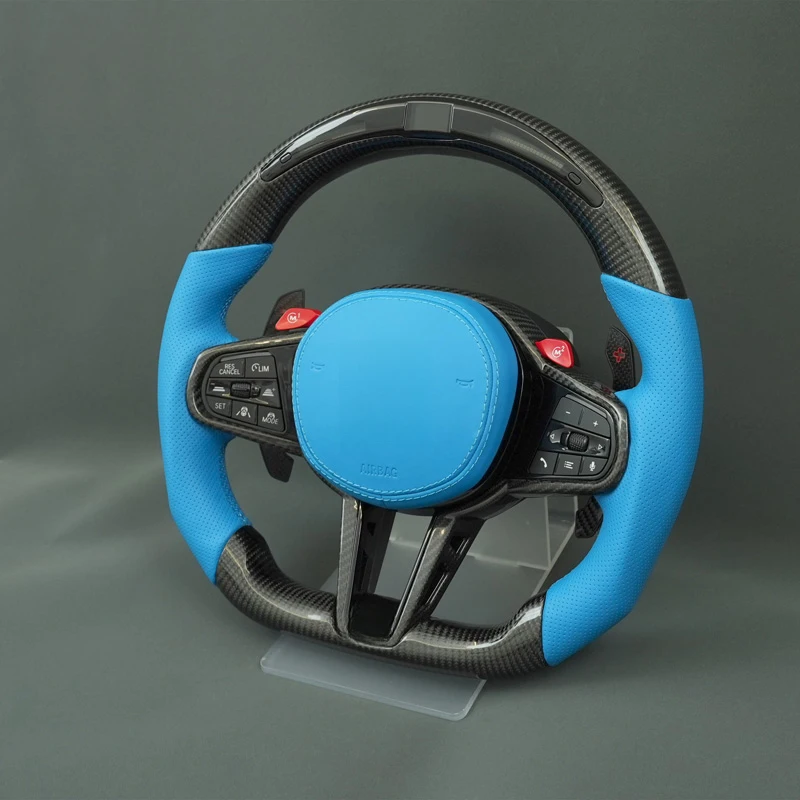 Custom Carbon Fiber Performance Racing Steering Wheel With M1 M2 Buttons Fit G20 G30 G01 G05 Interior Mod Parts