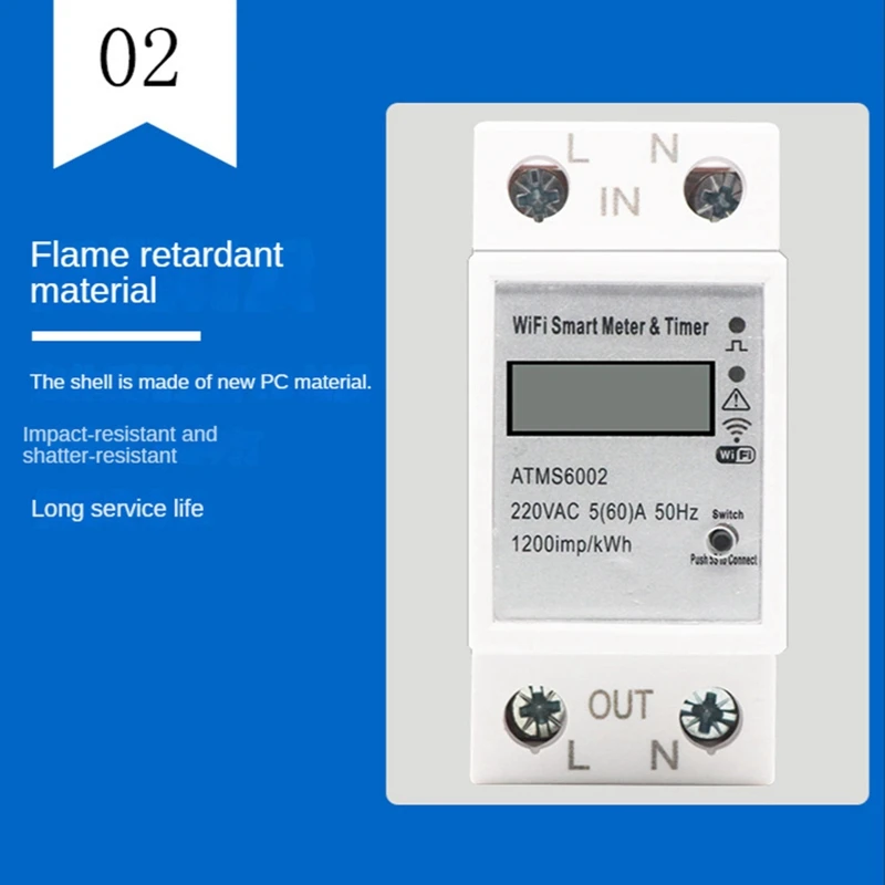 Tuya-Compteur Wifi intelligent, commutateur de mesure à distance, ATMS6002