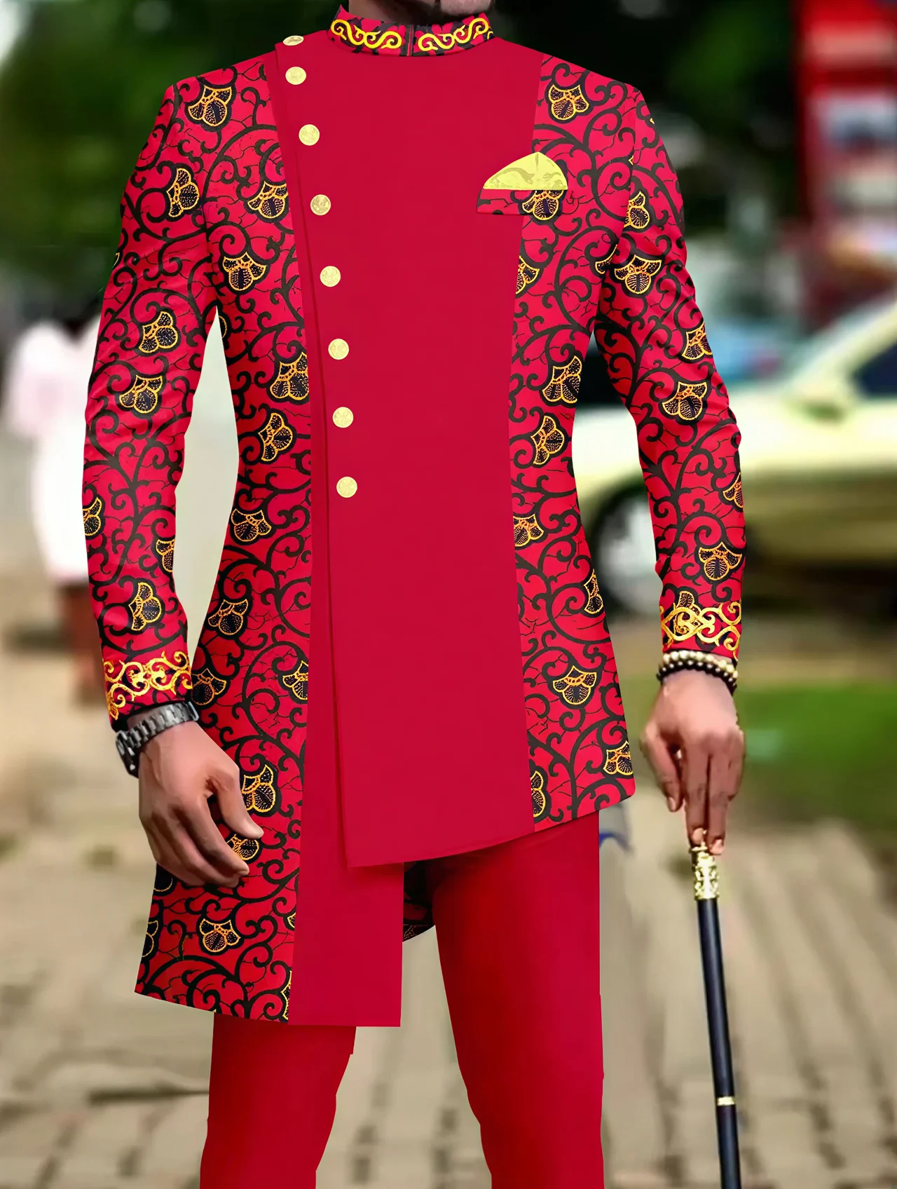 

Men's casual two-piece suit set with long sleeves