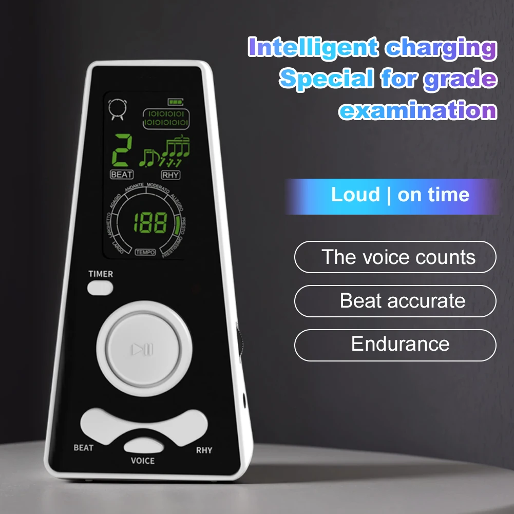 Digital Metronome Volume & Beat Speed Adjustable Electronic Digital Metronome for Musicians Piano Guitar Violin Instrument