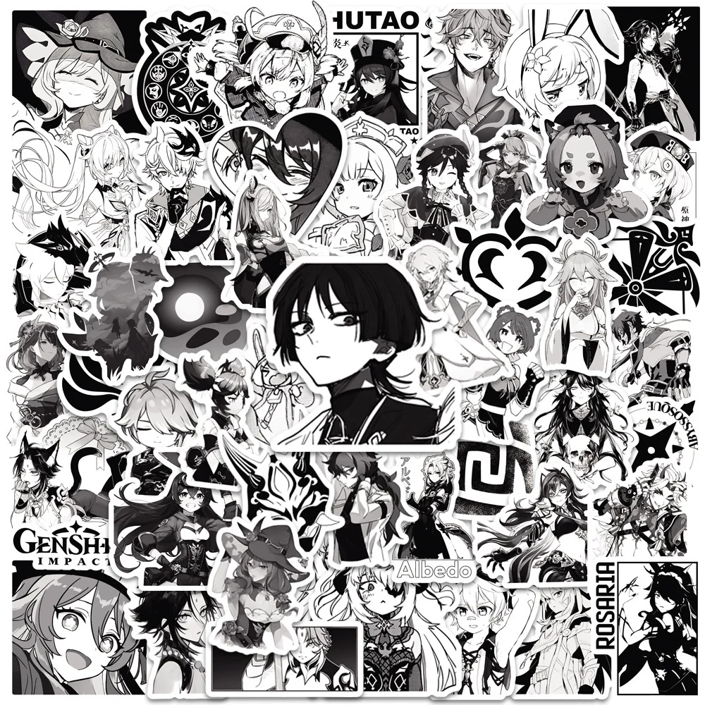 Genshin Impact Cartoon Sticker, Creative Anime, iPad, Bureau d\'ordinateur, Décoration de voiture, Imperméable, DIY, Vente en gros, 10 PCs, 30 PCs,