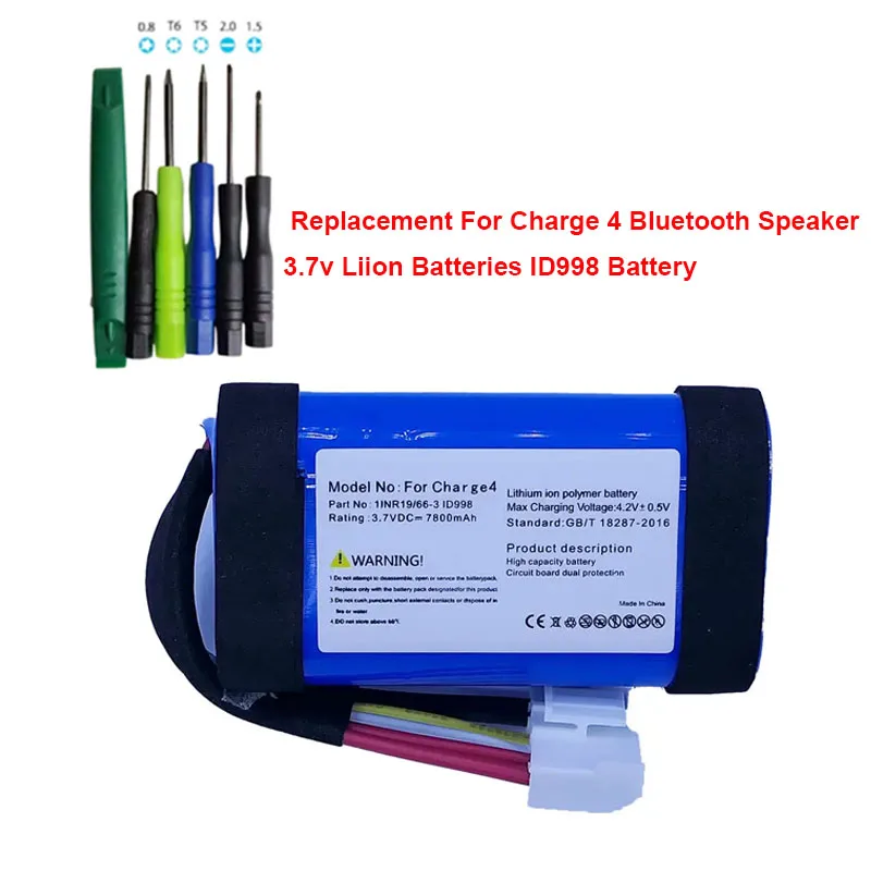 ID998 Battery For JBL Charge 4 Bluetooth Speaker 4BLK Charge 4j  1INR19/66-3 SUN-INTE-118 Rechargeable Batteries