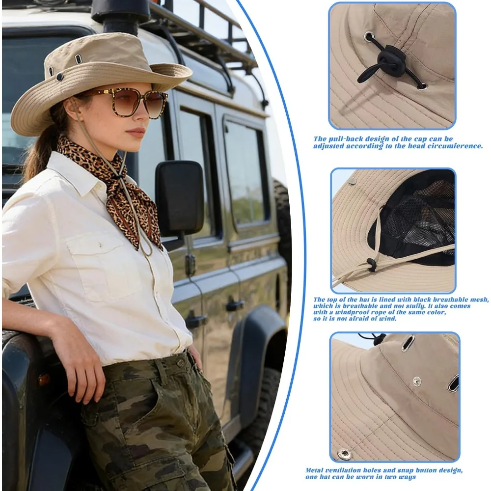 3pcs Zoo Keeper Costume Adult Includes Safari Hat Outfit Accessories Leopard Print Scarf Light-Proof Glasses Rave Party - view 4