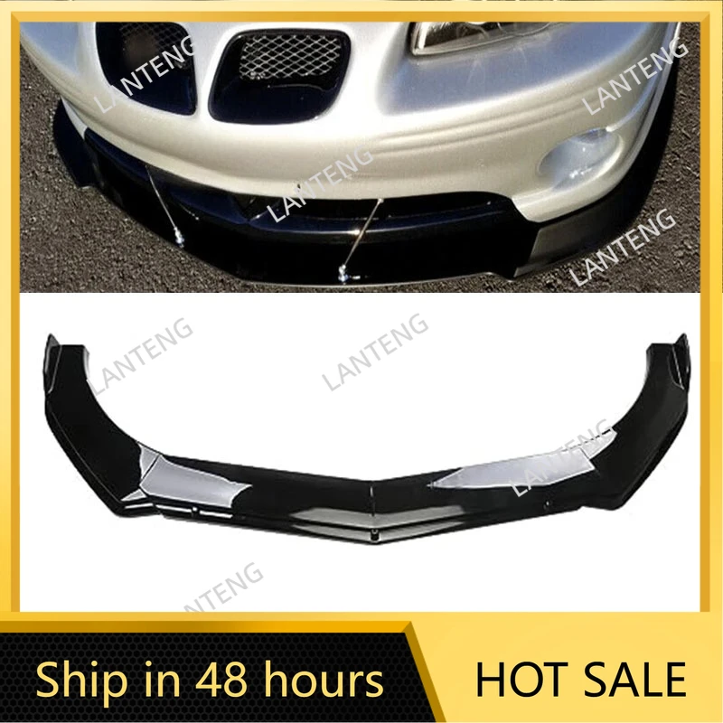 Front Bumper Splitter Lip For P0ntiac Grand G3 G5 G6 Car Spoiler Diffuser Deflector Bumper Cover Body Kit Trims Protector Black